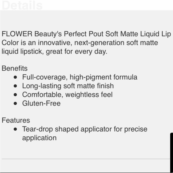 Flower Perfect Pout Soft Matte Lip Color RASPBERRY - Picture 2 of 10